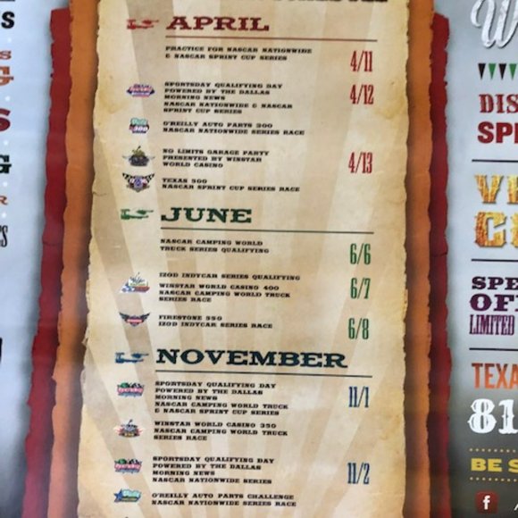 "Texas Motor Speedway No Limits Wild Asphalt Circus Double-Sided Poster 2013 - A - Picture 6 of 10